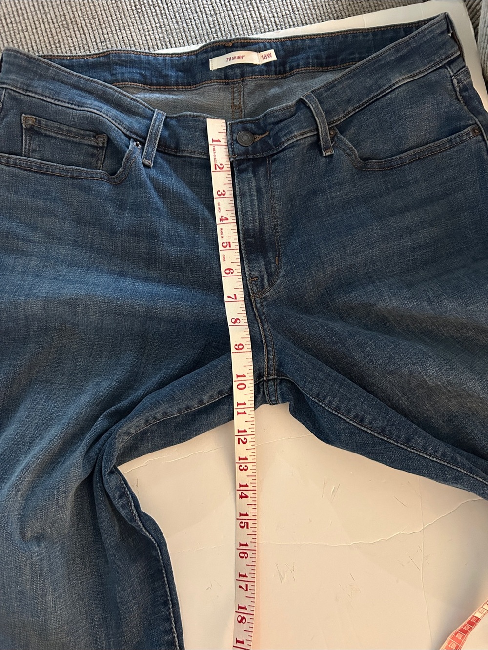 Levi’s red tab denim jeans 711 skinny size 18W short length 24.5 inseam - Picture 8 of 9